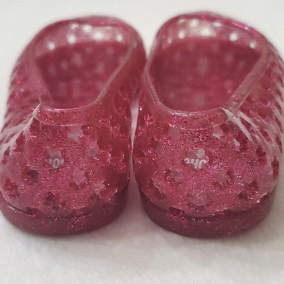 Pretty Gymboree Pink Glitter Jelly Shoes Flats Toddler Girls Size 10 - Picture 7 of 10